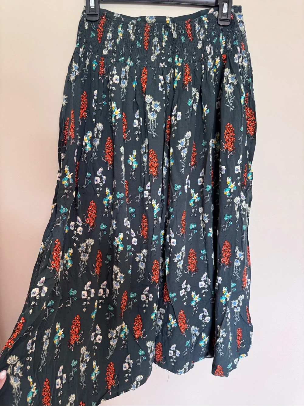 Natural Life Addie Midi Skirt in Charcoal Floral Print